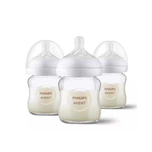 Philips Avent Natural Glass Bottle 4oz. 3 pack