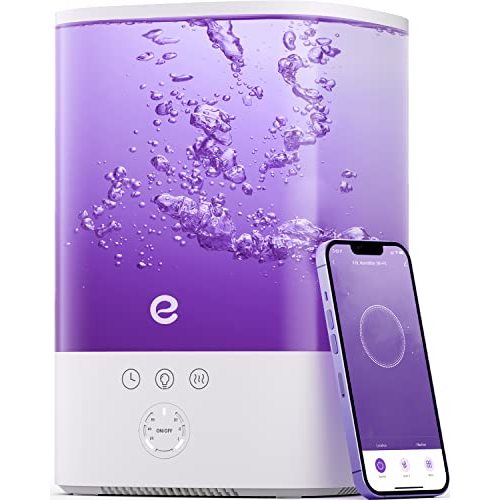 Humidifiers for Bedroom Large Room, Esemoil Smart WiFi Cool Mist Humidifiers for Baby, 3.5L Top Fill & 28dB Quiet, 40H Air Ultrasonic Diffuser with 8 Color Light, Voice Control, Compatible with Alexa