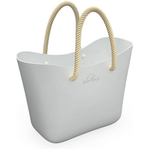 SUN NINJA Rubber Tote Bag - Extra Large Waterproof Sandproof and Washable EVA Plastic Bag for Boat Beach or Swim