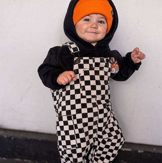 Classic Checkered Overalls - Black | Little Trouble