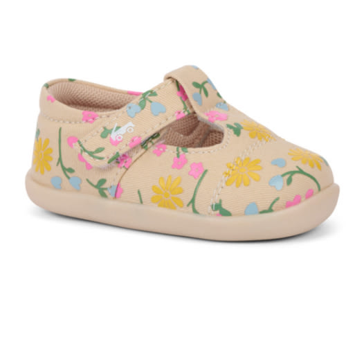 Bianca Mini (First Walker) Oatmeal/Floral - See Kai Run