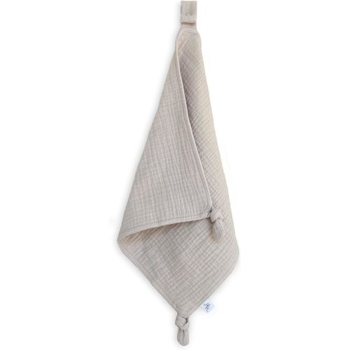 Ryan & Rose Cutie Lovey - Soft 100% Organic Cotton Muslin with Attachable Snap Closure - Loveys for Babies Newborn Baby Lovey Security Blankets for Babies Baby Blanket (Knot Linen)