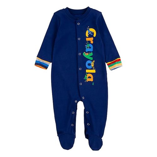 Crayola® Size 0-3M Logo Footie in Navy