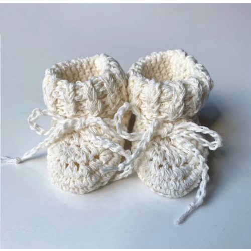 Organic Cotton Tie Baby Booties