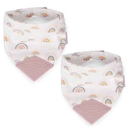 BooginHead 2pk Teether Bib, Color: Rainbow