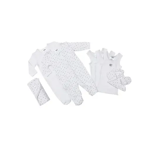 4Baby 8 Piece Set Newborn Sheep Star White | Baby Bunting AU