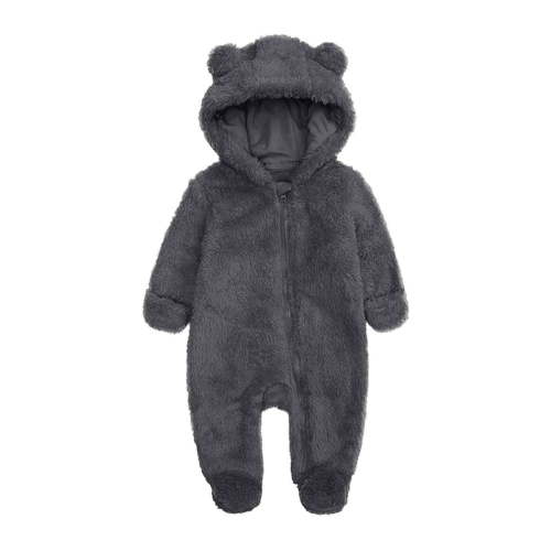 Newborn Baby Snowsuit Fleece Lined Footies Onesie Outfits Warm Hooded Romper Zipper Outwear for Infant
