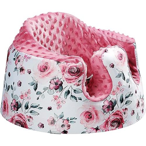 Seat Cover Compatible with Bumbo Seat and Nuby Seat, Floor Seat Cover for Boys and Girls, Removable Breathable Baby Seat Cover, New Designed, Anti-Slip, Cover Only, Red Flower