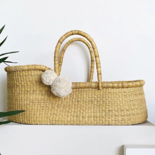 Natural<br> African Moses Basket<br>Vegan Handle