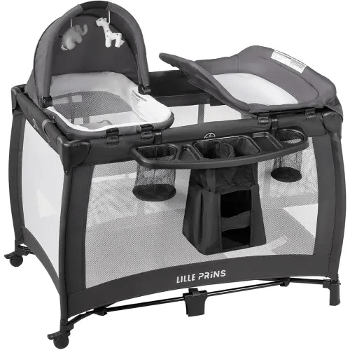 4 in 1 Pack and Play with Bassinet, Diaper Changing Table for Newborn Infant, Portable Baby Playpen for Babies and Toddlers