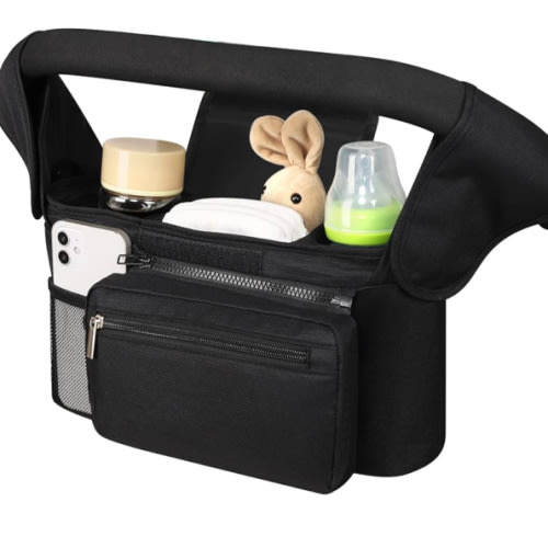 Accmor Universal Stroller Organizer with Insulated Cup Holder Detachable Phone Bag and Shoulder Strap,Stroller Bag Caddy Organizer Accessories Fits for Uppababy, Baby Jogger, Britax Strollers