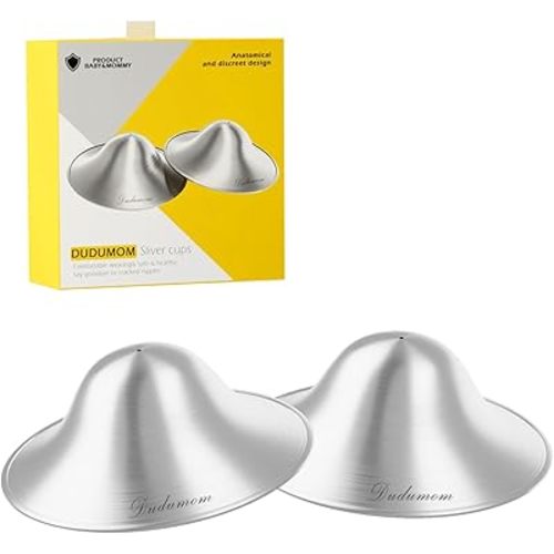 Silver Nursing Cups - Nipple Shields for Nursing Newborn - Soothe and Protect Your Nursing Nipples-Large
