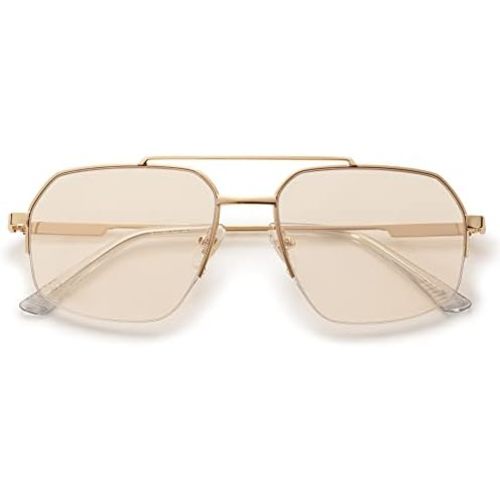 SOJOS Trendy Aviator Sunglasses Mens Womens Retro Double Bridge Metal Semi-Rimless Shades Lentes De Sol Para Mujer SJ1191