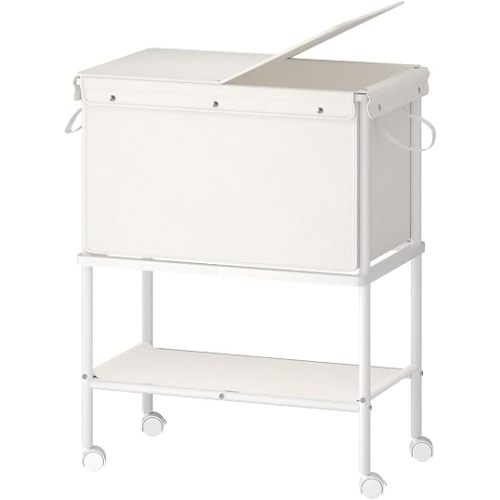HOOBRO 25.0 Gallon Laundry Hamper with Lid & Shelf, 2-Tier Laundry Cart