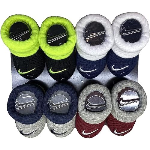Nike Baby Boy's Booties 4-Pack (Infant/Toddler/Little Kid) Black 0-6 Months