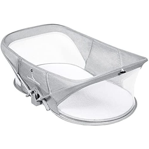 LuckyDove Travel Bassinet-Folding Portable Bassinet,in Bed Bassinet for Baby,Portable Bassinet with Mosquito Net,Unique Patented Design,Easy to Fold and Lightweight,Washable,Grey