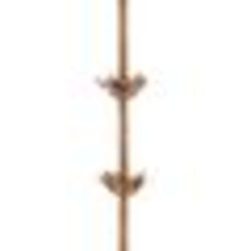 Landen Leaf Floor Lamp - 63.5-Inch Antique Gold Design with Off-White Cotton Shade for Elegance