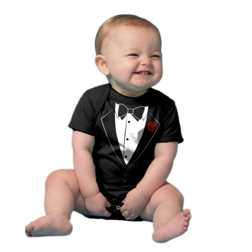 Ann Arbor T-shirt Co. Unisex Baby Tuxedo Funny Infant Humor One Piece