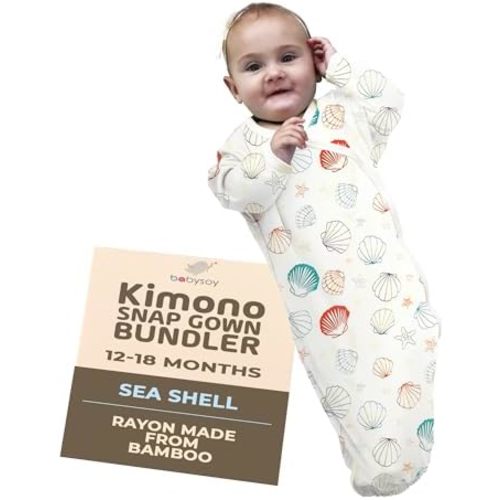 Babysoy Baby Newborn Kimono Snap Gown Bundler