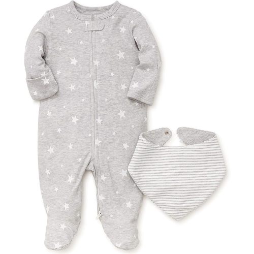 Little Me Baby Girl's 2-Piece Footie and Bib Set