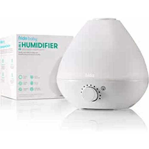 Frida Baby 3-in-1 Cool Mist Humidifier for Baby with Diffuser + Nightlight, Baby Humidifier for Bedroom, Nursery + Large Rooms, Quiet, Auto Shut Off, Runs +24hrs