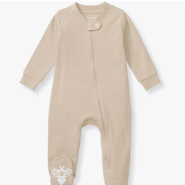 Burt's Bees Baby Boys Sleep and Play PJs, 100% Organic Cotton One-Piece Zip Front Romper Jumpsuit Pajamas