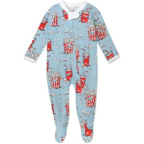 HonestBaby Sleep and Play Footed Pajamas One-Piece Sleeper Jumpsuit Zip-Front Pjs Organic Cotton for Baby Girls, Unisex