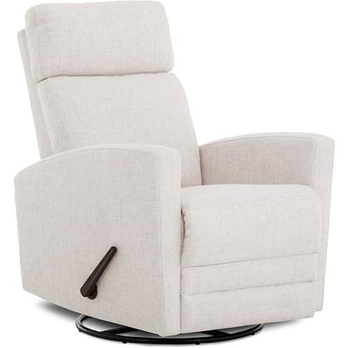 Chatham Basic Nursery Rocking Glider in Ecru, 360° Swivel Motion, FSC Certified, Greenguard Gold & JPMA Certified Nursery Glider, Three Rocking Modes Nursery Glider Recliner
