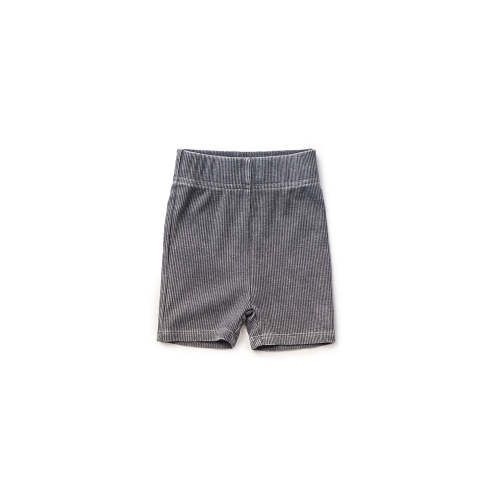 Acid Wash Ribbed Short - Black