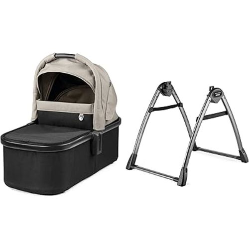 Peg Perego Bassinet with Home Stand for Ypsi-Veloce-Vivace, Vanilla Blend (Black & Beige)