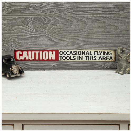 Caution Flying Tools Metal Sign