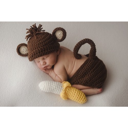 Crochet Monkey Baby Newborn Photography Prop/infant Halloween - Etsy