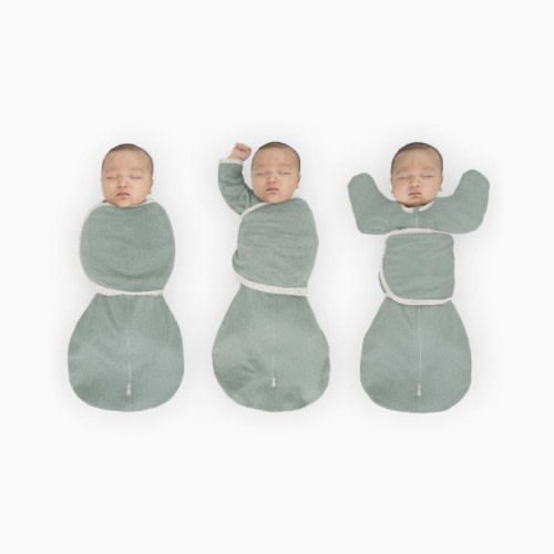 SwaddleDesigns Omni Swaddle Sack with Arms Up Half-Length Sleeves and Mitten Cuffs - Heathered Jadeite, Small 6-14 Lbs (0-3 Months)