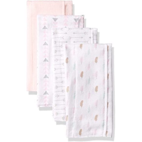 Burp cloths Girl feathers 4 pk