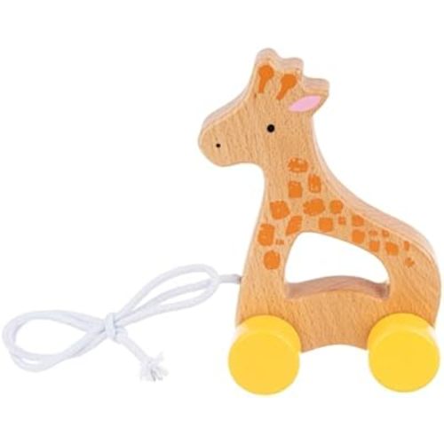 Ganz Butterscotch Giraffe Wooden Pull Toy, 5.5-inch Height, BG4584