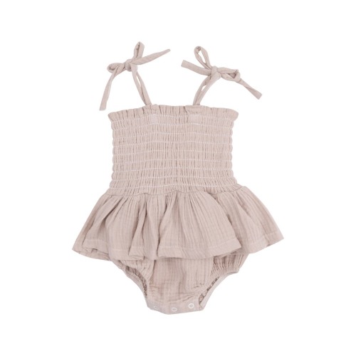Organic Cotton Muslin Skirted Bodysuit, 3-6M