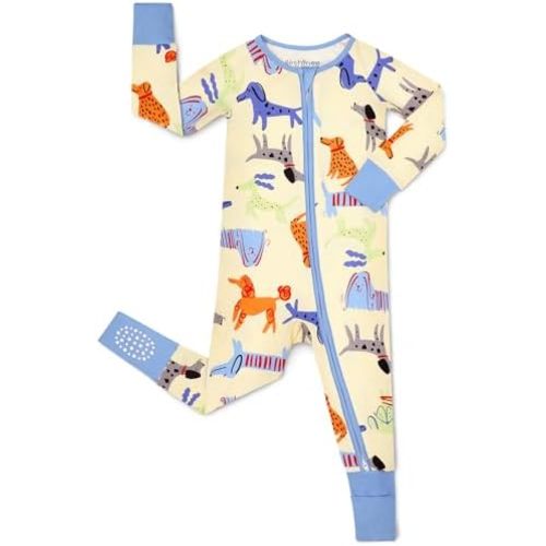 Bamboo Viscose Baby Convertible Footie Pajama, Zipper Pajamas for Baby Boys & Girls, Sleep & Play Footed Pjs