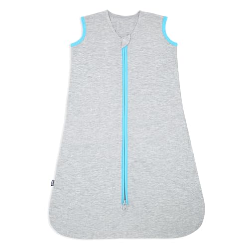 HALO Sleepsack Ideal Temp, Baby Wearable Blanket, TOG 1.0, Heather Grey/Aqua, Medium