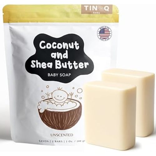 Fragrance Free Baby Bar Soap for Sensitive Skin | Unscented Natural soap bar for toddlers kids adults with gentle skin | Organic ING | Made in USA | 2 Bars (3.5 oz Each)