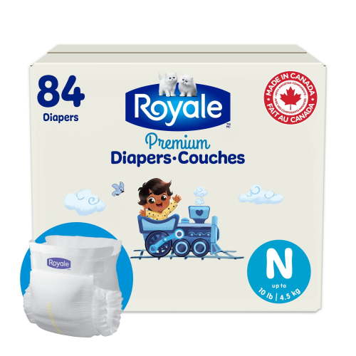 Royale Premium Diapers, Super Pack, Disposable Baby Diapers, Size Newborn - 7, 84-44 Count