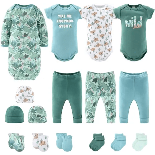 KANGKANG Newborn Baby Girl Clothes Hi I'm New Here Newborn Outfit Infant  Romper Floral Pants Cute Baby Girl Outfits 4PC Set
