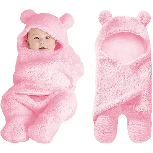 XMWEALTHY Cute Baby Items Newborn Plush Nursery Swaddle Blankets Soft Infant Girls Clothes Pink