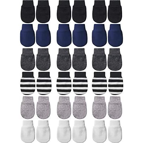 18 Pairs of Newborn Baby Mittens Infant Toddler Gloves No Scratch Mittens Cotton Gloves for 0-6 Months Baby Boys Girls