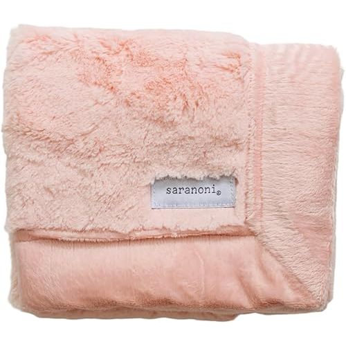SARANONI Security Blankets for Babies (Mini 15" x 20", Peach Blush)
