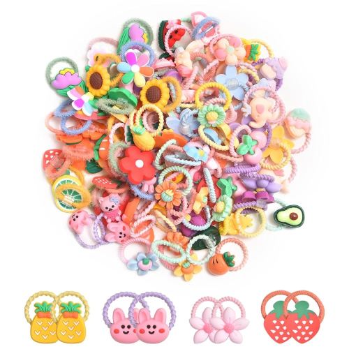 100Pcs Cute Small Baby Hair Ties - Colorful Hair Accessories Ponytail Holders Elastic Hair Rubber Bands Hair Accessories For Baby Girls Toddler Girl