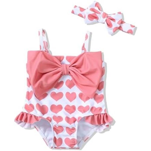 Mioglrie Baby Girl Swimsuit Newborn Girl Bikini Toddler 0 3 6 9 12 Months Summer Sleeveless One Piece Bathing Suit