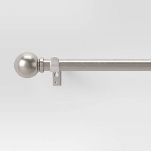 28"-48" Café Ball Curtain Rod Black - Room Essentials™: Adjustable Metal Rod with Ball Finial, Single Rod