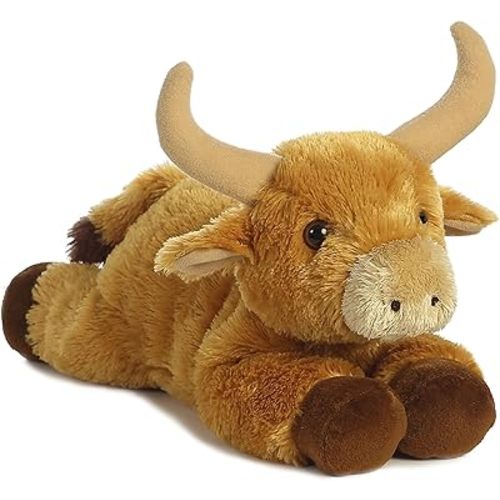 Aurora® Adorable Flopsie™ Toro Bull™ Stuffed Animal - Playful Ease - Timeless Companions - Brown 12 Inches