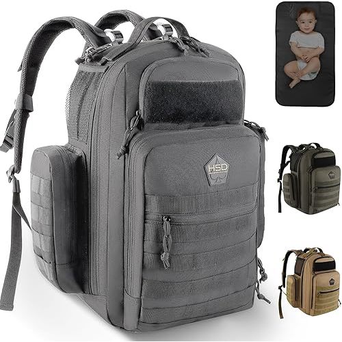 HighSpeedDaddy - Baby Diaper Backpack, Military-Grade, Waterproof, Compact Baby Travel Bag w/Stroller Straps & Tablet Sleeve