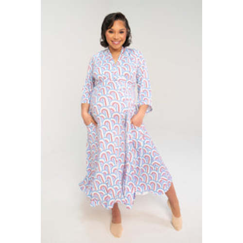 Lila Labor & Postpartum Gown in Rainbow